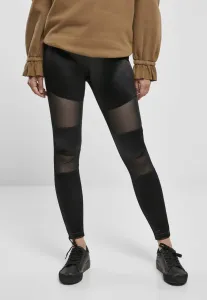 Urban Classics Ladies Shiny Tech Mesh Leggings black - Size:S