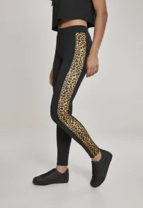 Urban Classics Ladies Side Striped Pattern Leggings blk/leo - Size:S