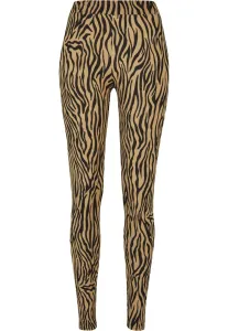 Urban Classics Ladies Soft AOP Leggings beigezebra - Size:3XL