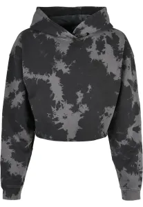 Urban Classics Ladies Oversized Short Bleached Hoody black/grey - Size:XL