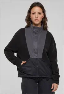 Urban Classics Ladies Polarfleece Track Jacket black/darkshadow - Size:L