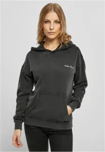 Urban Classics Ladies Small Embroidery Terry Hoody black - Size:3XL
