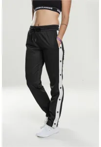 Urban Classics Ladies Button Up Track Pants blk/wht/blk - Size:XL