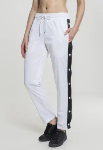 Urban Classics Ladies Button Up Track Pants wht/blk/wht - Size:XS