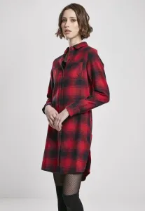 Urban Classics Ladies Check Shirt Dress darkblue/red - Size:XXL
