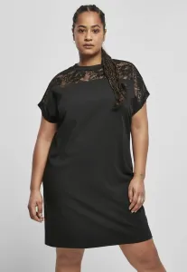 Urban Classics Ladies Lace Tee Dress black - Size:4XL