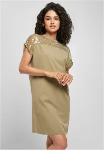 Urban Classics Ladies Lace Tee Dress khaki - Size:S