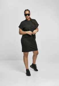 Urban Classics Ladies Organic Cotton Cut On Sleeve Tee Dress black - Size:3XL
