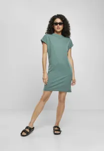 Urban Classics Ladies Organic Cotton Cut On Sleeve Tee Dress paleleaf - Size:4XL