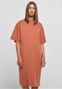 Urban Classics Ladies Organic Long Oversized Tee Dress terracotta - Size:3XL