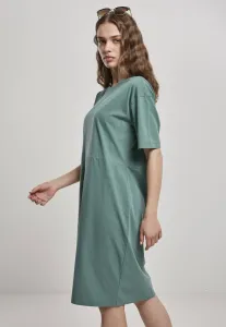 Urban Classics Ladies Organic Oversized Slit Tee Dress paleleaf - Size:3XL