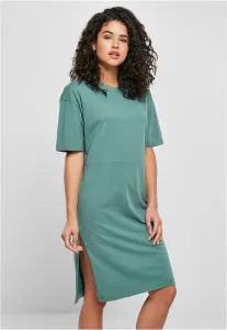 Urban Classics Ladies Organic Oversized Slit Tee Dress paleleaf - Size:4XL