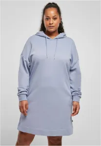 Urban Classics Ladies Organic Oversized Terry Hoody Dress violablue - Size:4XL