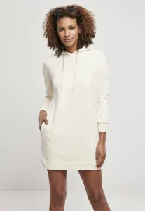 Urban Classics Ladies Organic Oversized Terry Hoody Dress whitesand - Size:L