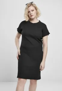 Urban Classics  Ladies Rib Tee Dress black - 4XL