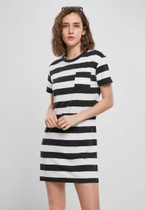 Urban Classics Ladies Stripe Boxy Tee Dress black/white - Size:S