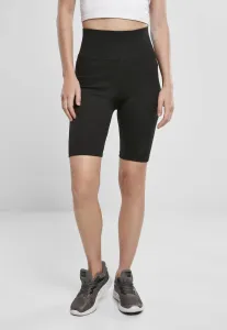 Urban Classics Ladies High Waist Branded Cycle Shorts black/black - Size:XS