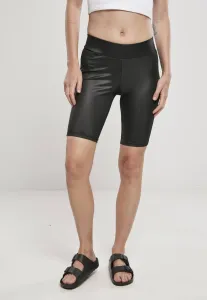 Urban Classics Ladies Imitation Leather Cycle Shorts black - Size:3XL