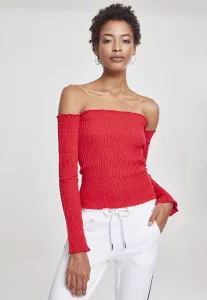 Urban Classics Ladies Cold Shoulder Smoke L/S fire red - Size:S