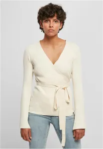 Urban Classics Ladies Rib Knit Wrapped Cardigan whitesand - Size:M