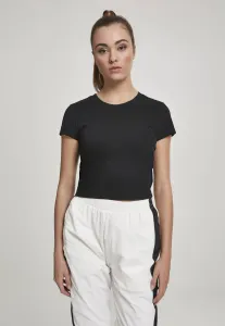 Urban Classics Ladies Stretch Jersey Cropped Tee black - Size:5XL