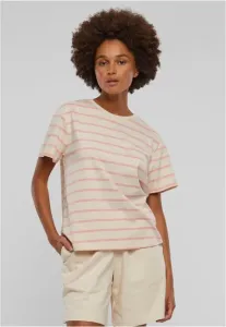 Urban Classics Ladies Striped Boxy Tee lemonadepink/whitesand - Size:L