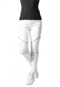 Urban Classics Ladies Stretch Biker Pants white - Size:30