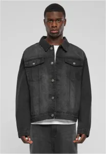 Urban Classics Heavy Ounce Boxy Denim Jacket black washed - Size:3XL