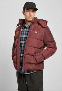 Urban Classics Hooded Puffer Jacket cherry - Size:S