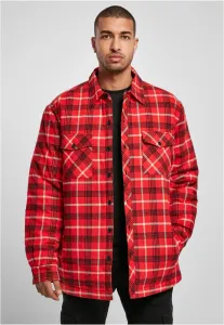 Urban Classics Plaid Quilted Shirt Jacket red/black - Size:L