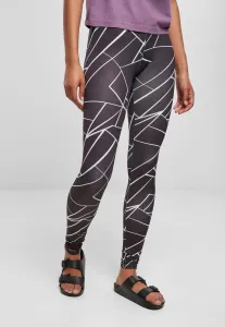 Urban Classics Ladies AOP Leggings geometric black - Size:XXL