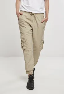 Urban Classics Ladies High Waist Crinkle Nylon Cargo Pants concrete - Size:XL