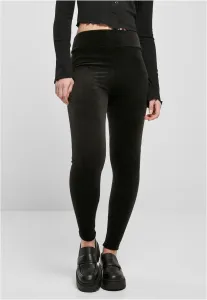 Urban Classics Ladies High Waist Rib Velvet Leggings black - Size:3XL