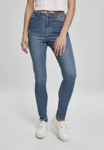 Urban Classics Ladies High Waist Slim Jeans mid stone wash - Size:26/32