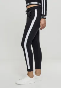 Urban Classics Ladies Interlock Joggpants black/white - Size:L