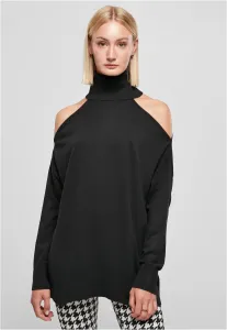 Urban Classics Ladies Cold Shoulder Turtelneck Sweater black - Size:XXL