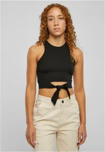 Urban Classics Ladies Cropped Knot Top black - Size:S