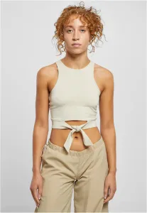 Urban Classics Ladies Cropped Knot Top softseagrass - Size:5XL