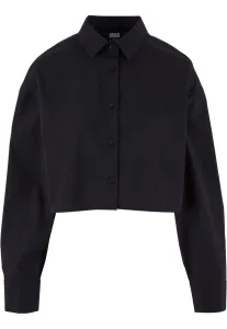 Urban Classics Ladies Cropped Oversized Blouse black - Size:4XL