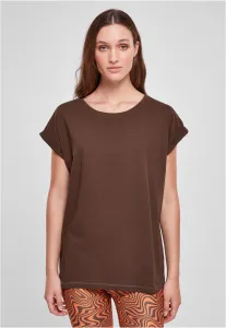 Urban Classics Ladies Extended Shoulder Tee brown - Size:3XL