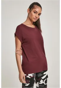 Urban Classics Ladies Extended Shoulder Tee redwine - Size:XS