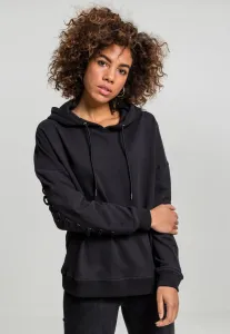 Urban Classics Ladies Laced-Up Hoody black - Size:S