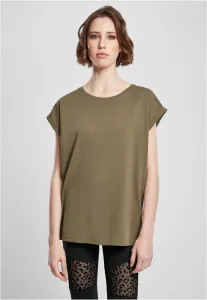 Urban Classics Ladies Organic Extended Shoulder Tee olive - Size:5XL