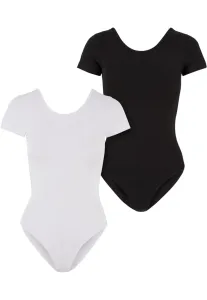 Urban Classics Ladies Organic Stretch Jersey Body 2-Pack white+black - Size:3XL