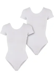Urban Classics Ladies Organic Stretch Jersey Body 2-Pack white+white - Size:XXL