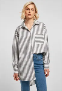 Urban Classics Ladies Oversized Stripe Shirt white/darkshadow - Size:L