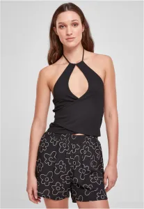 Urban Classics Ladies Short Wraped Neckholder Top black - Size:3XL