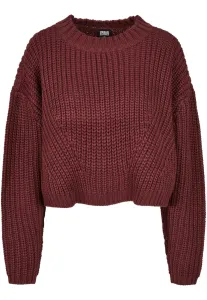 Urban Classics Ladies Wide Oversize Sweater cherry - Size:3XL
