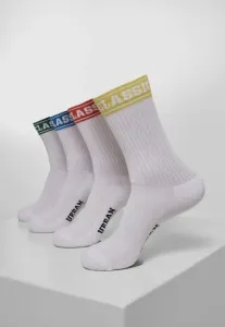 Urban Classics Short Sporty Logo Socks Coloured Cuff 4-Pack multicolor - Size:39–42