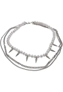 Urban Classics Meridian Pearl Layering Necklace silver - Size:UNI